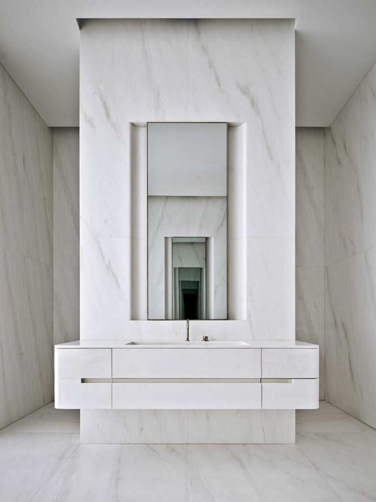 a luxurious white bathroom vanity