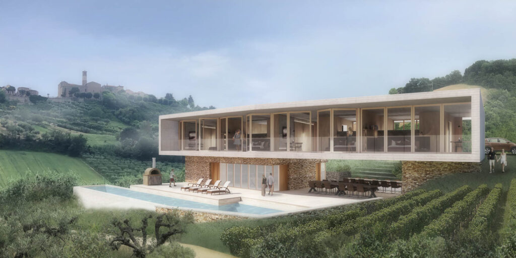 a rendering of the Agriturismo/Winery hospitality project