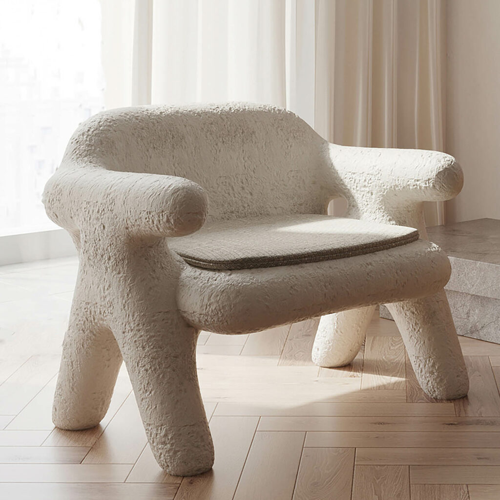Sadok Chair, 2023 Hand-formed Ceramic.