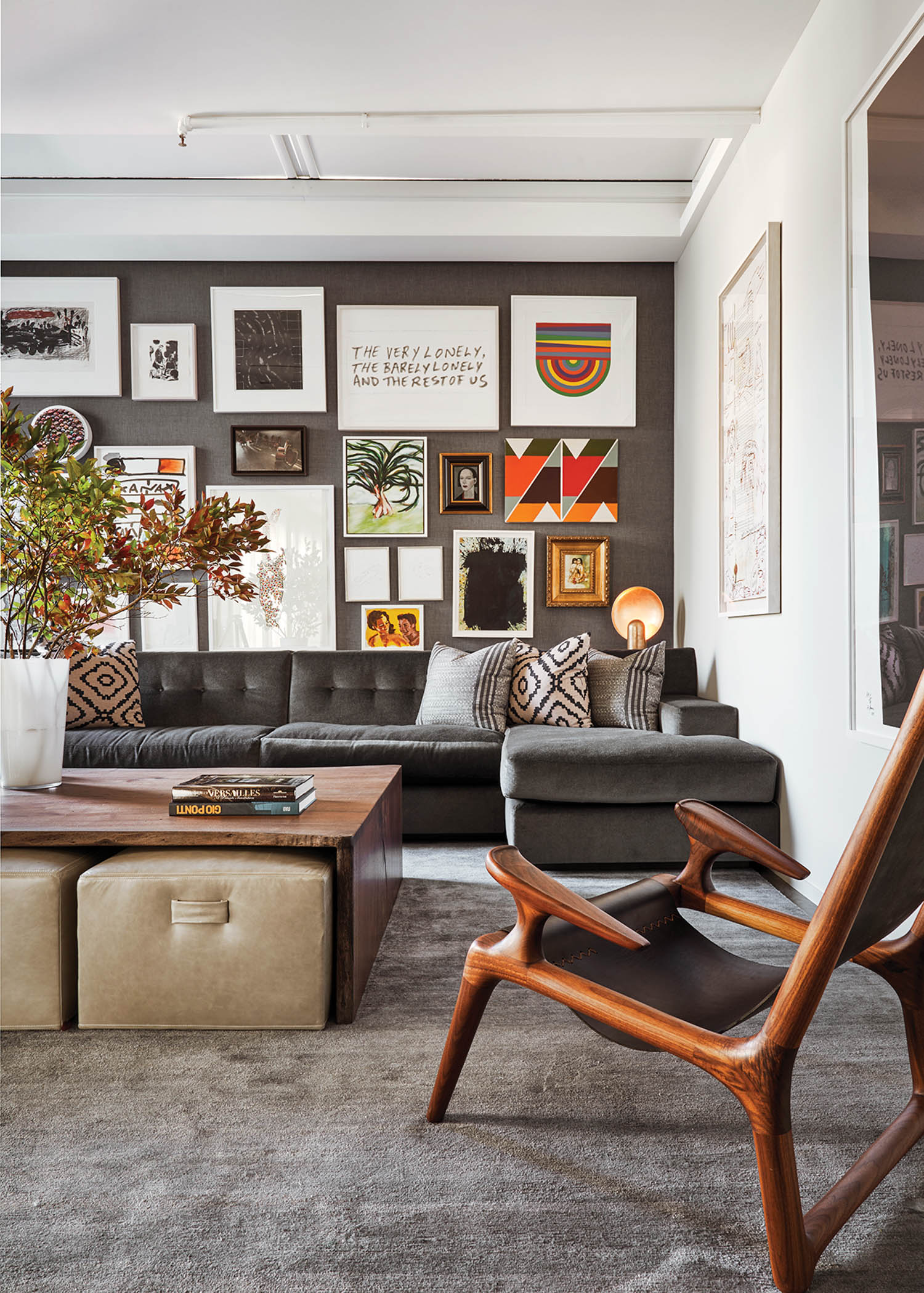 a gallery wall in the living area of a New York home