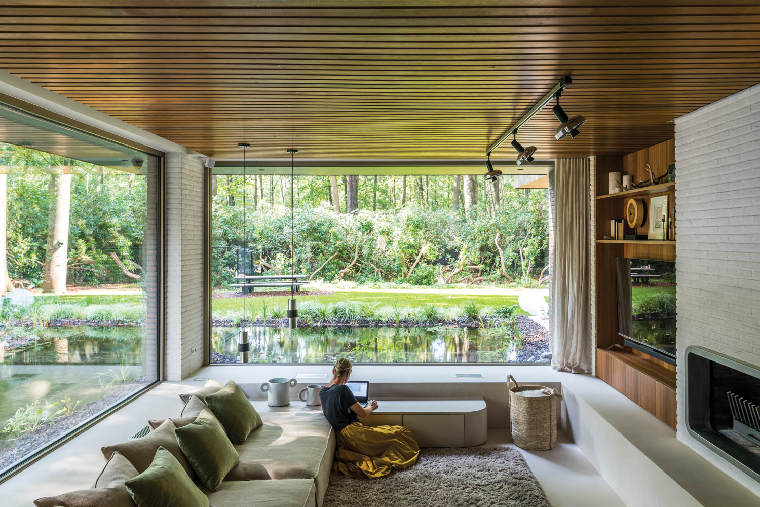 a conversation pit in a Belgium home